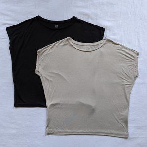 NWOT Uniqlo Drape Crew Neck Tee Bundle (set of 2)